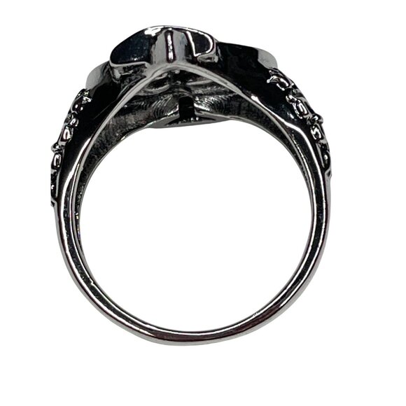 Skull Cowboy Ace Of Spades Stainless Steel Ring Size 14 A591 - Picture 8 of 8